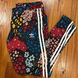 Adidas Originals Trefoil Floral Running Tights Leggings Large NWOT